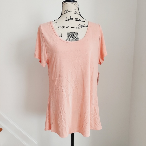 LulaRoe Classic T Peach Tunic Top Short Sleeve L - Picture 1 of 6